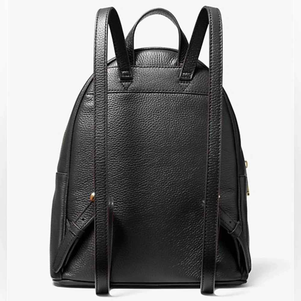 Michael Kors Abbey Medium Pebbled Leather Backpack Black